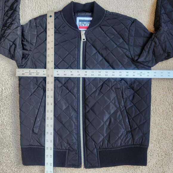 NWT Levi's Quilted Bomber Jacket Black Small - Picture 3 of 8